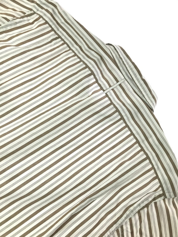 【中古品】【メンズ】 PHIGVEL MAKERS&CO フィグベル STRIPE L/S SHIRT PMAG-LS01 ストライプ ロングスリーブ シャツ 長袖シャツ トップス 140-260829-rt-03-tagh サイズ：4 カラー：ホワイト/ブラウン 万代Net店
