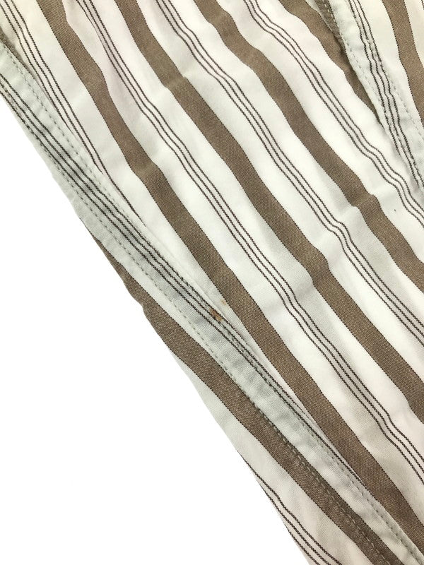 【中古品】【メンズ】 PHIGVEL MAKERS&CO フィグベル STRIPE L/S SHIRT PMAG-LS01 ストライプ ロングスリーブ シャツ 長袖シャツ トップス 140-260829-rt-03-tagh サイズ：4 カラー：ホワイト/ブラウン 万代Net店