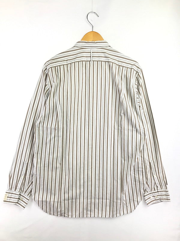 【中古品】【メンズ】 PHIGVEL MAKERS&CO フィグベル STRIPE L/S SHIRT PMAG-LS01 ストライプ ロングスリーブ シャツ 長袖シャツ トップス 140-260829-rt-03-tagh サイズ：4 カラー：ホワイト/ブラウン 万代Net店
