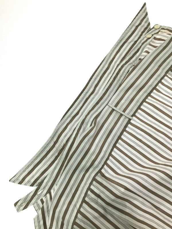 【中古品】【メンズ】 PHIGVEL MAKERS&CO フィグベル STRIPE L/S SHIRT PMAG-LS01 ストライプ ロングスリーブ シャツ 長袖シャツ トップス 140-260829-rt-03-tagh サイズ：4 カラー：ホワイト/ブラウン 万代Net店