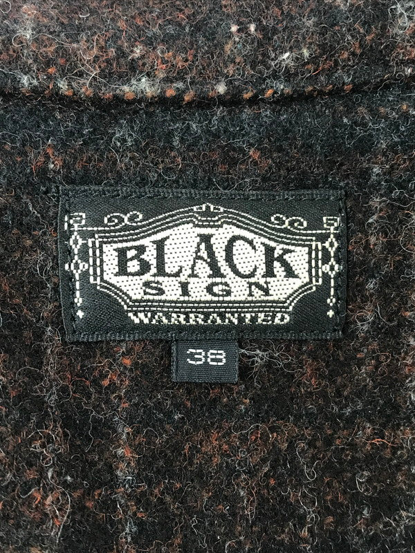 【中古品】【メンズ】 BLACK SIGN ブラック サイン WOOL JACKET BROWN ウール ジャケット アウター 147-260826-rt-28-tagh サイズ：38 カラー：ブラウン 万代Net店