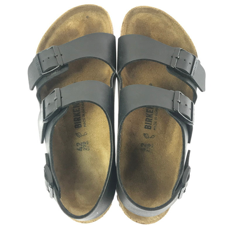 【中古品】【メンズ】 BIRKENSTOCK ビルケンシュトック MILANO BLACK BROWN 0034791 ミラノ 靴 165-260906-rt-40-tagh サイズ：42 カラー：ブラック/ブラウン 万代Net店