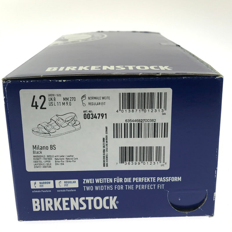 【中古品】【メンズ】 BIRKENSTOCK ビルケンシュトック MILANO BLACK BROWN 0034791 ミラノ 靴 165-260906-rt-40-tagh サイズ：42 カラー：ブラック/ブラウン 万代Net店