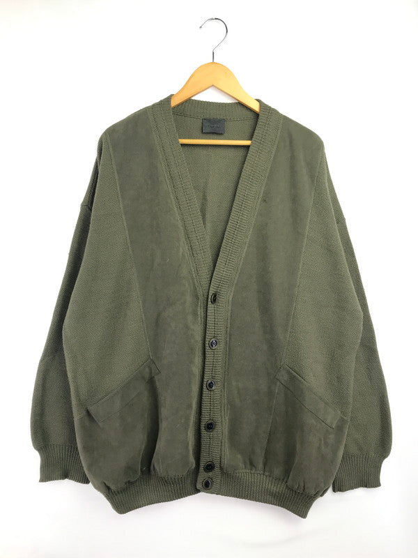 【現状渡し品】【メンズ】 KARLEN MILITARY-STYLE カールン ミリタリー スタイル WOOL KNIT CARDIGAN ウール ニット カーディガン トップス 146-260825-rt-20-tagh サイズ：60 カラー：カーキ 万代Net店
