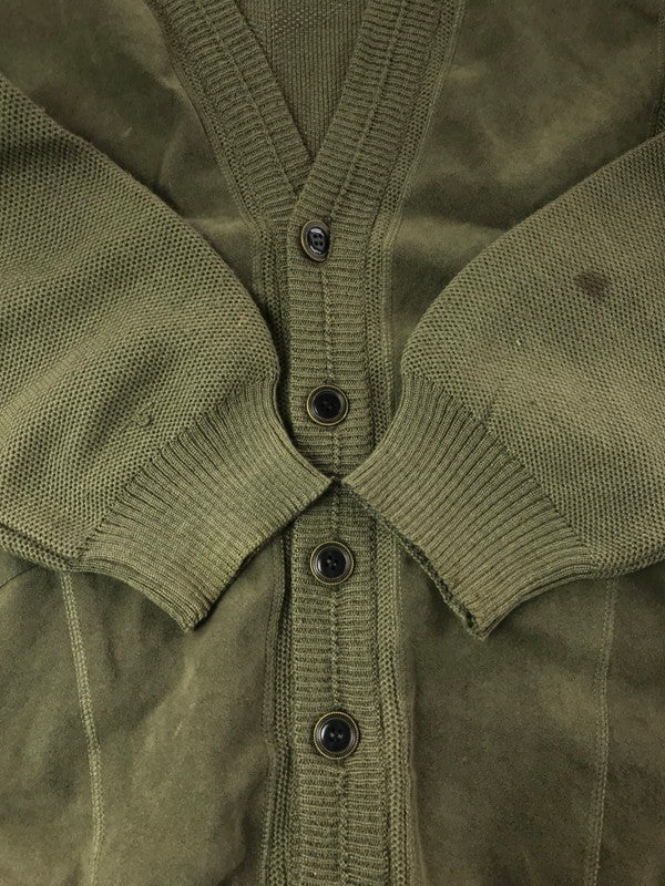 【現状渡し品】【メンズ】 KARLEN MILITARY-STYLE カールン ミリタリー スタイル WOOL KNIT CARDIGAN ウール ニット カーディガン トップス 146-260825-rt-20-tagh サイズ：60 カラー：カーキ 万代Net店