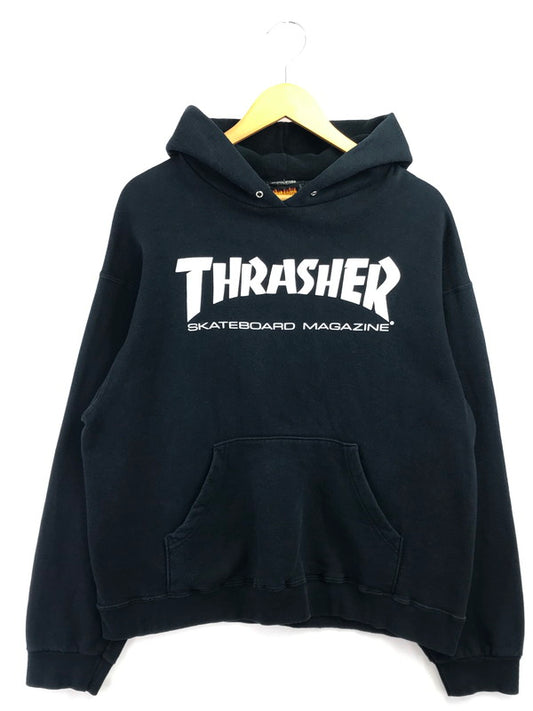 【中古品】【メンズ】 OLD THRASHER オールド スラッシャー 90's～00's LOGO HOODIE メキシコ製 フレイムロゴタグ ロゴ フーディー トップス パーカー 142-260825-rt-18-tagh サイズ：L カラー：ネイビー 万代Net店