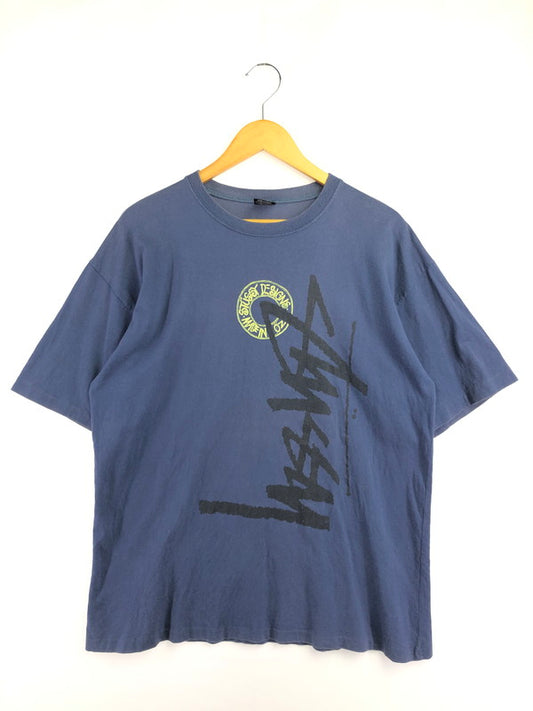 【中古品】【メンズ】 OLD STUSSY オールドステューシー 80's～90's STOCK LOGO T-SHIRT 黒タグ FRESH GEAR表記 オーストラリア製 ストック ロゴ Tシャツ トップス 142-260823-rt-07-tagh サイズ：L カラー：ネイビー 万代Net店