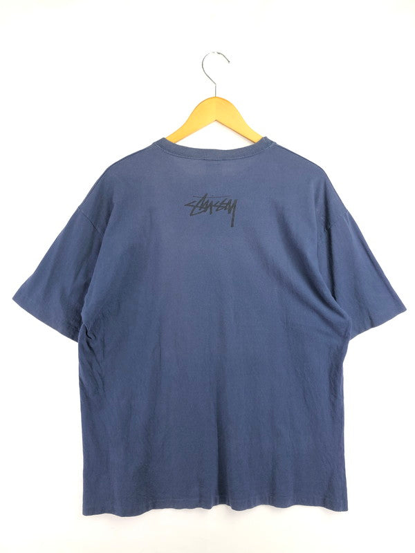 【中古品】【メンズ】 OLD STUSSY オールドステューシー 80's～90's STOCK LOGO T-SHIRT 黒タグ FRESH GEAR表記 オーストラリア製 ストック ロゴ Tシャツ トップス 142-260823-rt-07-tagh サイズ：L カラー：ネイビー 万代Net店