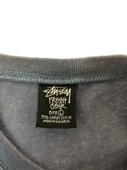【中古品】【メンズ】 OLD STUSSY オールドステューシー 80's～90's STOCK LOGO T-SHIRT 黒タグ FRESH GEAR表記 オーストラリア製 ストック ロゴ Tシャツ トップス 142-260823-rt-07-tagh サイズ：L カラー：ネイビー 万代Net店