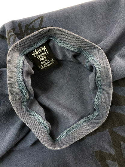 【中古品】【メンズ】 OLD STUSSY オールドステューシー 80's～90's STOCK LOGO T-SHIRT 黒タグ FRESH GEAR表記 オーストラリア製 ストック ロゴ Tシャツ トップス 142-260823-rt-07-tagh サイズ：L カラー：ネイビー 万代Net店