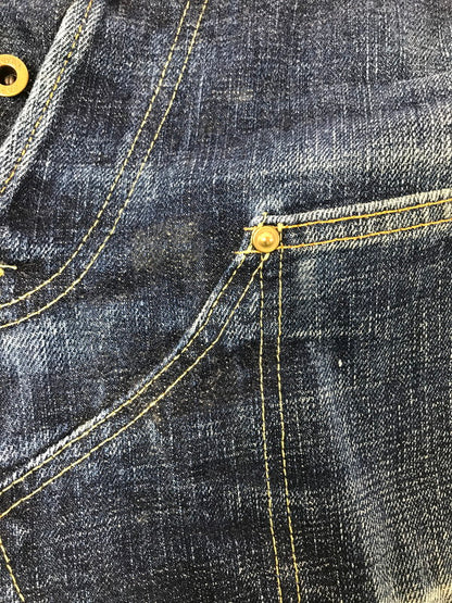 【現状渡し品】【メンズ】 TROPHY CLOTHING トロフィー クロージング W KNEE STANDARD DIRT DENIM PANTS 1605 ダブルニー スタンダード デニム パンツ 156-260829-rt-44-tagh サイズ：32 カラー：インディゴ 万代Net店