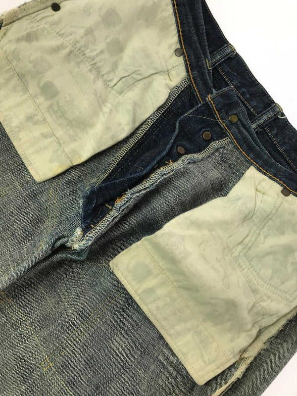 【現状渡し品】【メンズ】 TROPHY CLOTHING トロフィー クロージング W KNEE STANDARD DIRT DENIM PANTS 1605 ダブルニー スタンダード デニム パンツ 156-260829-rt-44-tagh サイズ：32 カラー：インディゴ 万代Net店