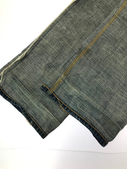 【現状渡し品】【メンズ】 TROPHY CLOTHING トロフィー クロージング W KNEE STANDARD DIRT DENIM PANTS 1605 ダブルニー スタンダード デニム パンツ 156-260829-rt-44-tagh サイズ：32 カラー：インディゴ 万代Net店