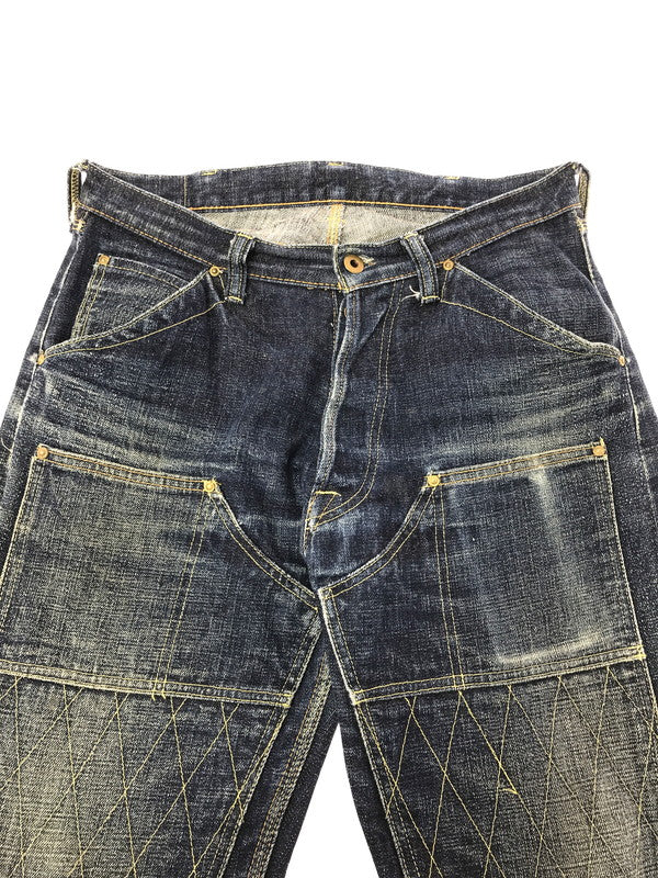 【現状渡し品】【メンズ】 TROPHY CLOTHING トロフィー クロージング W KNEE STANDARD DIRT DENIM PANTS 1605 ダブルニー スタンダード デニム パンツ 156-260829-rt-44-tagh サイズ：32 カラー：インディゴ 万代Net店
