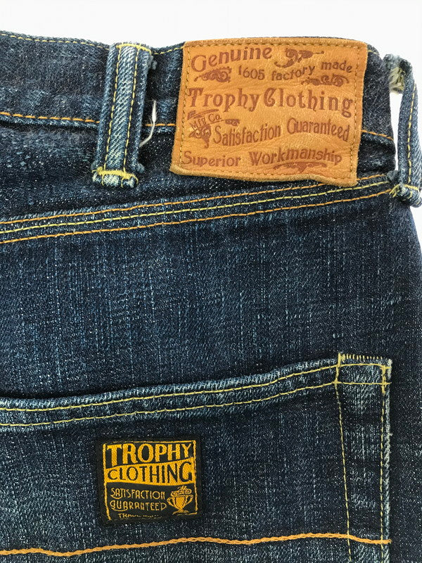 【現状渡し品】【メンズ】 TROPHY CLOTHING トロフィー クロージング W KNEE STANDARD DIRT DENIM PANTS 1605 ダブルニー スタンダード デニム パンツ 156-260829-rt-44-tagh サイズ：32 カラー：インディゴ 万代Net店