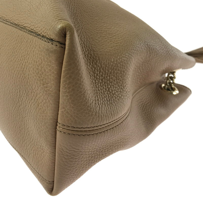【中古品】【レディース】 GUCCI SOHO INTERLOCKING G 308982 ソーホー インターロッキング G チェーンショルダバッグ レザー カバン 180-260827-ki-04-tagh カラー：ベージュ 万代Net店