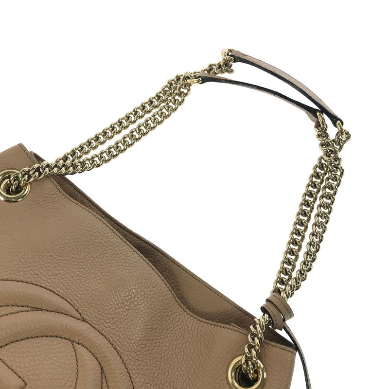 【中古品】【レディース】 GUCCI SOHO INTERLOCKING G 308982 ソーホー インターロッキング G チェーンショルダバッグ レザー カバン 180-260827-ki-04-tagh カラー：ベージュ 万代Net店