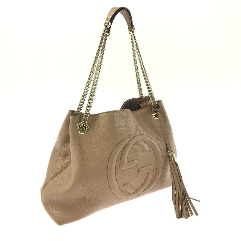 【中古品】【レディース】 GUCCI SOHO INTERLOCKING G 308982 ソーホー インターロッキング G チェーンショルダバッグ レザー カバン 180-260827-ki-04-tagh カラー：ベージュ 万代Net店