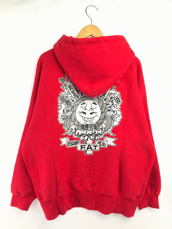 【中古品】【メンズ】 FAT エフエーティー × ESOW エソー × SB エスビー ESOW KUMADE HOODED SWEATSHIRT F32320-SW06-AB パーカー 142-260825-rt-19-tagh サイズ：FAT カラー：レッド 万代Net店
