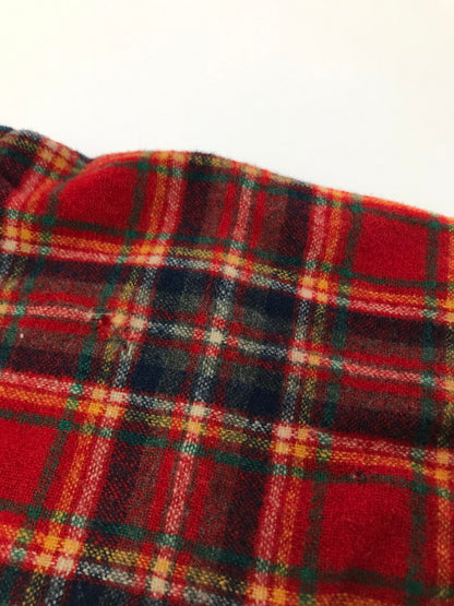 【現状渡し品】【メンズ】 PENDLETON ペンドルトン 70's LOBO ELBOW PATCH WOOL CHECK SHIRT エルボー パッチ ウール チェック シャツ 長袖シャツ ヴィンテージ 146-260825-rt-03-tagh サイズ：M カラー：レッド 万代Net店