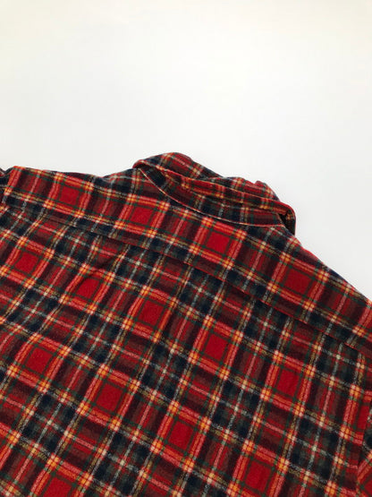 【現状渡し品】【メンズ】 PENDLETON ペンドルトン 70's LOBO ELBOW PATCH WOOL CHECK SHIRT エルボー パッチ ウール チェック シャツ 長袖シャツ ヴィンテージ 146-260825-rt-03-tagh サイズ：M カラー：レッド 万代Net店