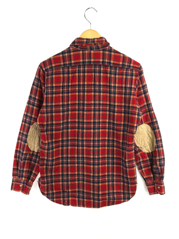 【現状渡し品】【メンズ】 PENDLETON ペンドルトン 70's LOBO ELBOW PATCH WOOL CHECK SHIRT エルボー パッチ ウール チェック シャツ 長袖シャツ ヴィンテージ 146-260825-rt-03-tagh サイズ：M カラー：レッド 万代Net店