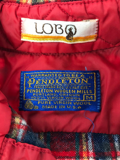 【現状渡し品】【メンズ】 PENDLETON ペンドルトン 70's LOBO ELBOW PATCH WOOL CHECK SHIRT エルボー パッチ ウール チェック シャツ 長袖シャツ ヴィンテージ 146-260825-rt-03-tagh サイズ：M カラー：レッド 万代Net店
