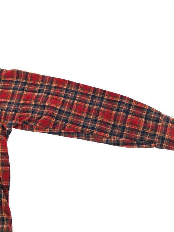 【現状渡し品】【メンズ】 PENDLETON ペンドルトン 70's LOBO ELBOW PATCH WOOL CHECK SHIRT エルボー パッチ ウール チェック シャツ 長袖シャツ ヴィンテージ 146-260825-rt-03-tagh サイズ：M カラー：レッド 万代Net店
