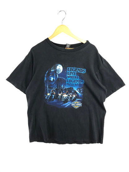 【中古品】【メンズ】 HARLEY-DAVIDSON ハーレー ダビッドソン 90's BIKE&WOLF PRINT S/S TEE 90年代 バイク＆ウルフ プリント Tシャツ トップス 146-260825-rt-01-tagh サイズ：XL カラー：ブラック 万代Net店