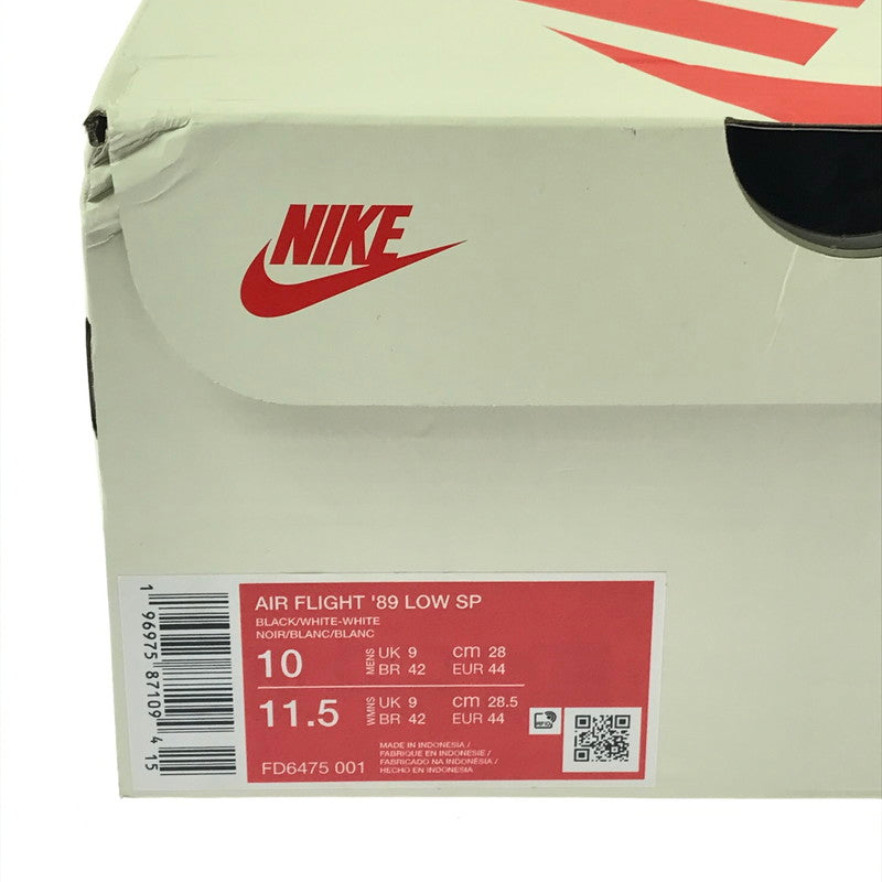 【中古美品】【メンズ】 NIKE ナイキ × STUSSY ステューシー AIR FLIGHT 89 LOW SP BLACK WHITE FD6475-001 スニーカー 靴 160-260830-rt-10-tagh サイズ：28cm US10 カラー：BLACK/WHITE-WHITE 万代Net店