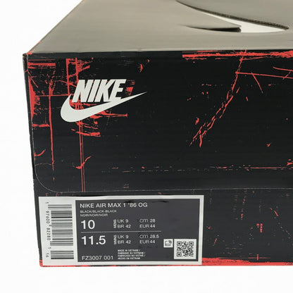 【中古美品】【メンズ】 NIKE ナイキ AIR MAX 1 '86 OG TRIPLE BLACK エア マックス 1 86 オージー スニーカー 靴 160-260830-rt-04-tagh サイズ：28cm US10 カラー：ブラック 万代Net店