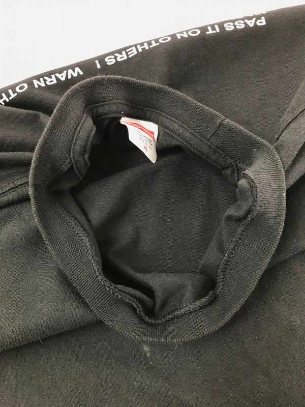 【中古品】【メンズ】 SUPREME シュプリーム 22AW WARNING TEE BLACK 22年秋冬 ワーニング Tシャツ 半袖Tシャツ トップス 149-260829-rt-53-tagh サイズ：XL カラー：ブラック 万代Net店