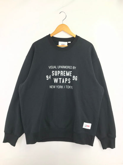 【中古品】【メンズ】 SUPREME シュプリーム × WTAPS ダブルタップス 21AW CREWNECK 21274SPD-CSM03S クルーネック スウェット トレーナー 149-260829-rt-58-tagh サイズ：XL カラー：ブラック 万代Net店