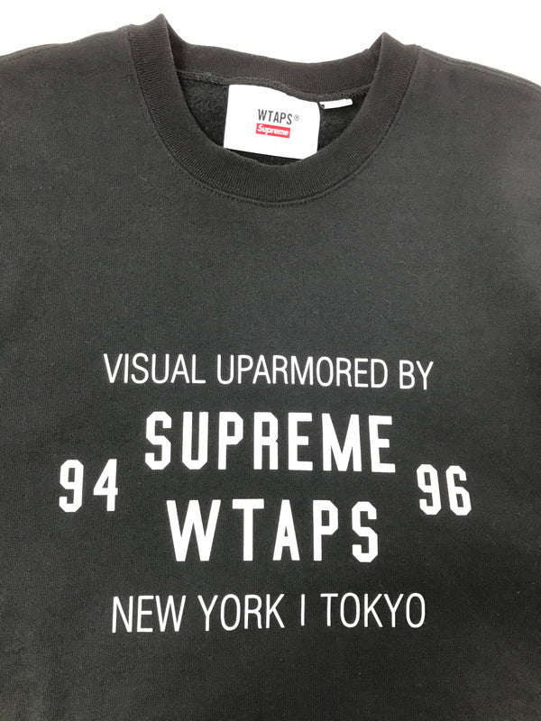 【中古品】【メンズ】 SUPREME シュプリーム × WTAPS ダブルタップス 21AW CREWNECK 21274SPD-CSM03S クルーネック スウェット トレーナー 149-260829-rt-58-tagh サイズ：XL カラー：ブラック 万代Net店