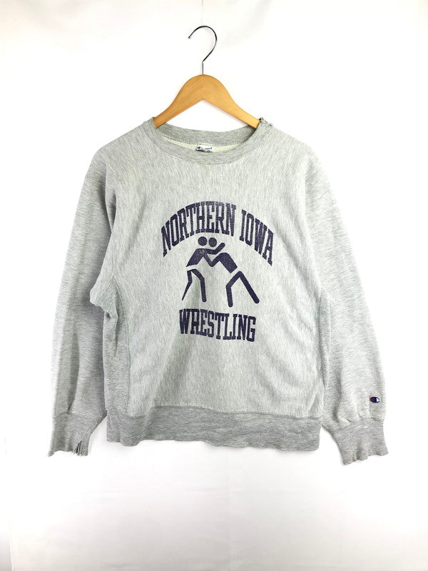 【現状渡し品】【メンズ】 CHAMPION チャンピオン 80's REVERSE WEAVE CREW NECK SWEATSHIRT NORTHERN IOWA WRESTLING 80年代 スウェット トレーナー 146-260825-rt-05-tagh サイズ：L カラー：グレー 万代Net店