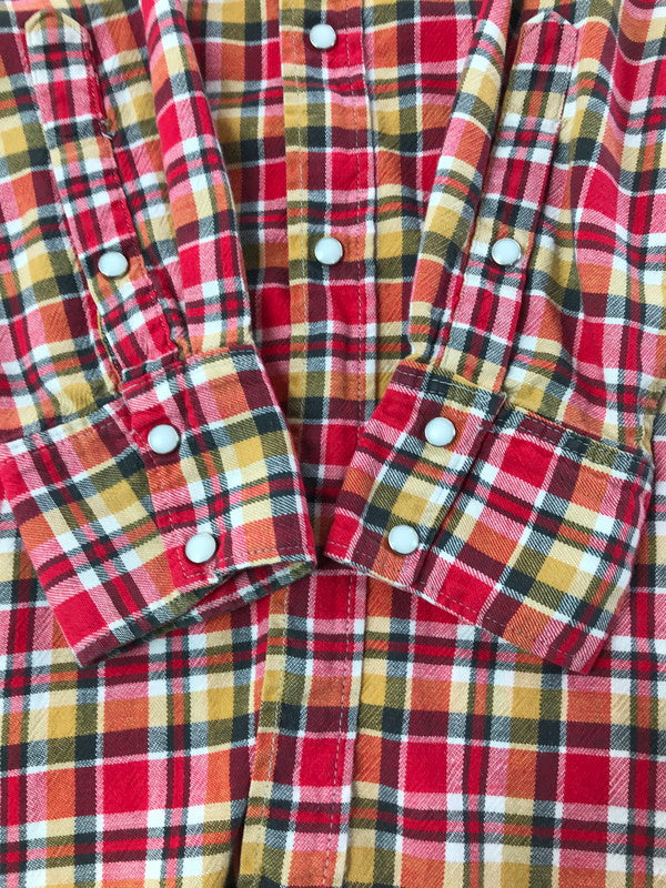 【中古品】【メンズ】 RANCHCRAFT ランチクラフト 60～70's WESTERN PLAID SHIRT VDR991 ウエスタン シャツ 長袖シャツ ヴィンテージ 146-260825-rt-04-tagh サイズ：不明 下記参照 カラー：レッド 万代Net店