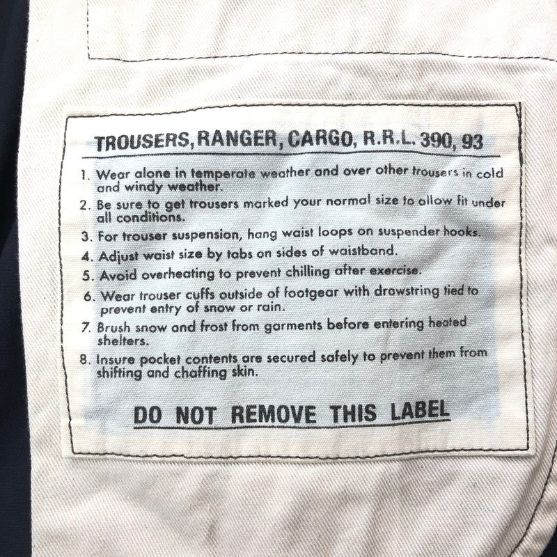 【中古品】【メンズ】 RRL ダブルアールエル RANGER POPLON CARGO PANTS NAVY カーゴパンツ ボトムス 156-260827-rt-07-tagh サイズ：30×30 カラー：ブラック 万代Net店