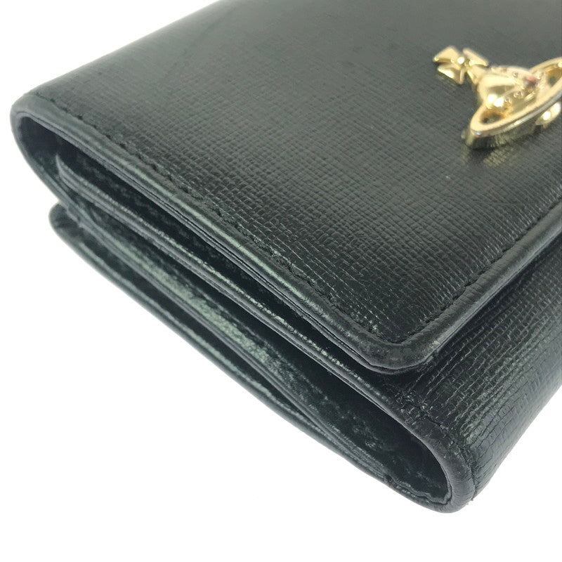 【中古品】【レディース】 VIVIENNE WESTWOOD ヴィヴィアンウエストウッド SMALL FRAME WALLET スモール フレーム ウォレット がま口 3つ折り財布 181-260908-na-15-tagh カラー：ブラック 万代Net店