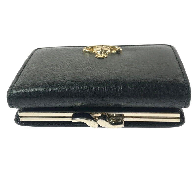 【中古品】【レディース】 VIVIENNE WESTWOOD ヴィヴィアンウエストウッド SMALL FRAME WALLET スモール フレーム ウォレット がま口 3つ折り財布 181-260908-na-15-tagh カラー：ブラック 万代Net店