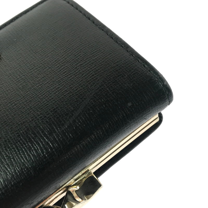 【中古品】【レディース】 VIVIENNE WESTWOOD ヴィヴィアンウエストウッド SMALL FRAME WALLET スモール フレーム ウォレット がま口 3つ折り財布 181-260908-na-15-tagh カラー：ブラック 万代Net店