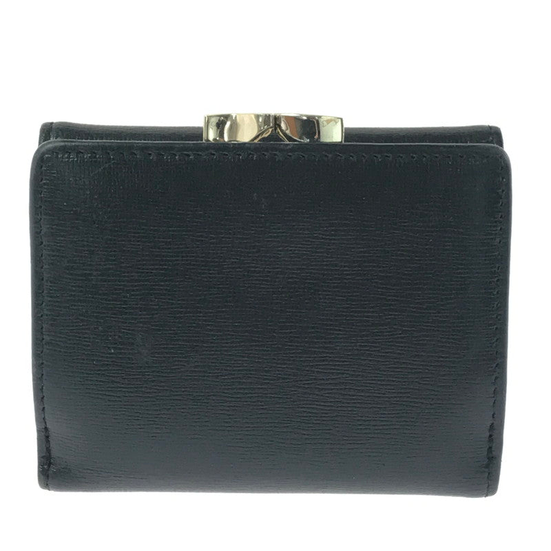 【中古品】【レディース】 VIVIENNE WESTWOOD ヴィヴィアンウエストウッド SMALL FRAME WALLET スモール フレーム ウォレット がま口 3つ折り財布 181-260908-na-15-tagh カラー：ブラック 万代Net店