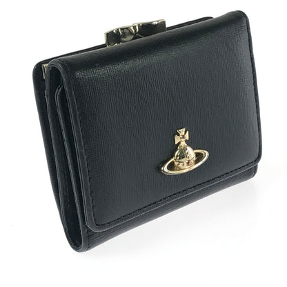 【中古品】【レディース】 VIVIENNE WESTWOOD ヴィヴィアンウエストウッド SMALL FRAME WALLET スモール フレーム ウォレット がま口 3つ折り財布 181-260908-na-15-tagh カラー：ブラック 万代Net店