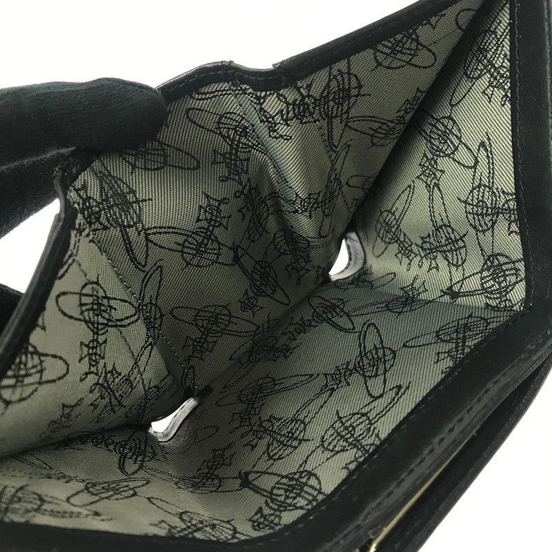 【中古品】【レディース】 VIVIENNE WESTWOOD ヴィヴィアンウエストウッド SMALL FRAME WALLET スモール フレーム ウォレット がま口 3つ折り財布 181-260908-na-15-tagh カラー：ブラック 万代Net店