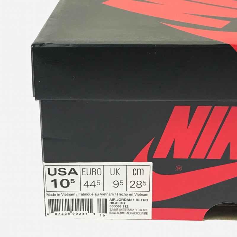 【中古品】【メンズ】 NIKE ナイキ AIR JORDAN 1 RETRO HIGH OG RED 555088-112 エア ジョーダン 1 レトロ ハイ スニーカー 靴 160-260830-rt-01-tagh サイズ：28.5cm US10.5 カラー：SUMMIT WHITE/TRACK RED-BLACK 万代Net店