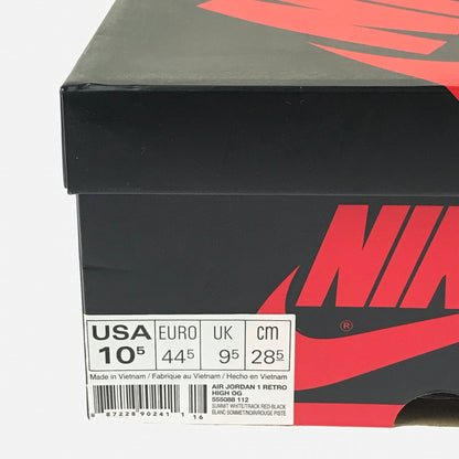 【中古品】【メンズ】 NIKE ナイキ AIR JORDAN 1 RETRO HIGH OG RED 555088-112 エア ジョーダン 1 レトロ ハイ スニーカー 靴 160-260830-rt-01-tagh サイズ：28.5cm US10.5 カラー：SUMMIT WHITE/TRACK RED-BLACK 万代Net店