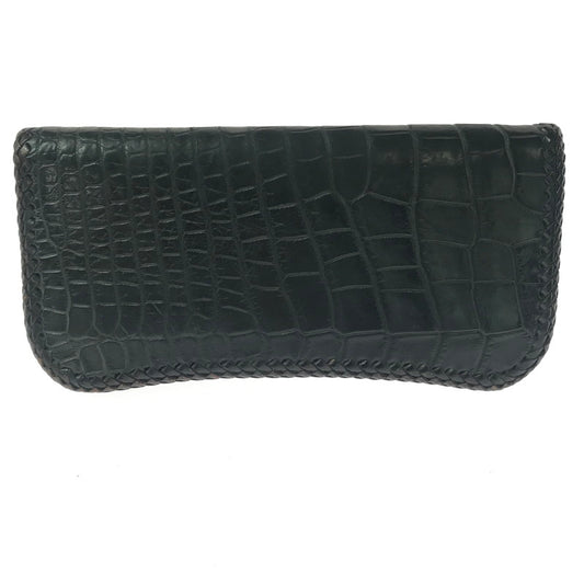 【現状渡し品】【メンズ】 SAAD サード LEATHER LONG WALLET クロコ型押し レザー ロングウォレット 長財布 200-260908-na-19-tagh カラー：ブラック 万代Net店