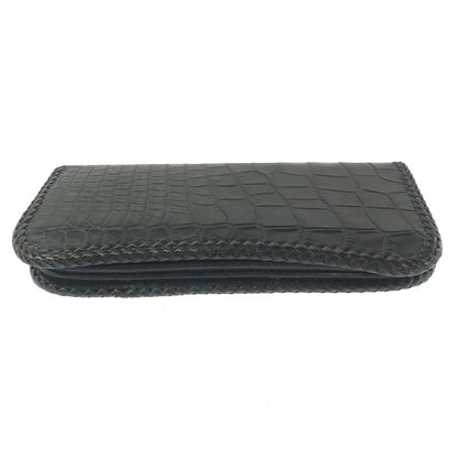 【現状渡し品】【メンズ】 SAAD サード LEATHER LONG WALLET クロコ型押し レザー ロングウォレット 長財布 200-260908-na-19-tagh カラー：ブラック 万代Net店