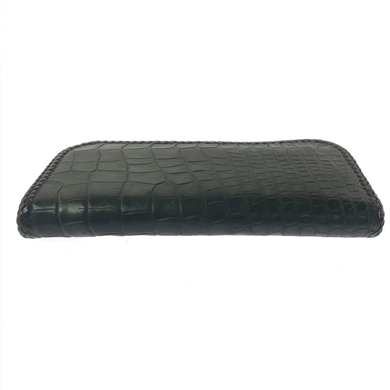 【現状渡し品】【メンズ】 SAAD サード LEATHER LONG WALLET クロコ型押し レザー ロングウォレット 長財布 200-260908-na-19-tagh カラー：ブラック 万代Net店