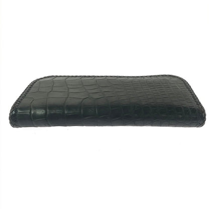 【現状渡し品】【メンズ】 SAAD サード LEATHER LONG WALLET クロコ型押し レザー ロングウォレット 長財布 200-260908-na-19-tagh カラー：ブラック 万代Net店