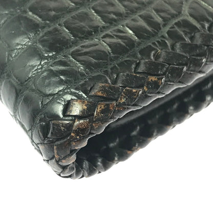 【現状渡し品】【メンズ】 SAAD サード LEATHER LONG WALLET クロコ型押し レザー ロングウォレット 長財布 200-260908-na-19-tagh カラー：ブラック 万代Net店